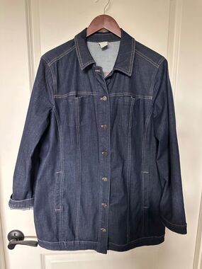 Chicos Denim Elongated Jacket Chico’s Size 2 (Large / US 12)